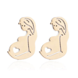 Pregnancy Portrait Earrings & Necklace Set