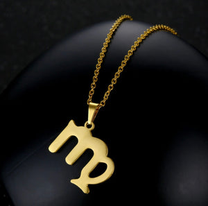 Stainless Steel Zodiac Necklace & Earrings Set