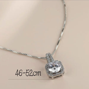 18K White Gold Plated Zircon Necklace
