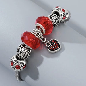 Pandora Inspired Heart Bead Decor Bracelet