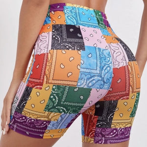 Paisley Bandanas Biker Shorts