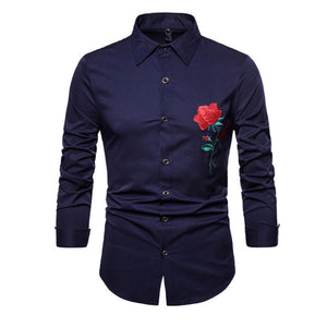 Time to Shine Rose Embroidered Button Down Shirt