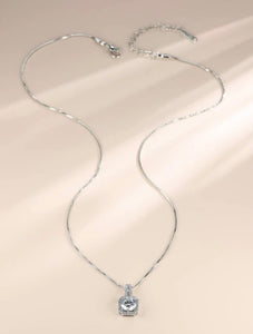 18K White Gold Plated Zircon Necklace