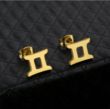 Load image into Gallery viewer, Stainless Steel Zodiac Necklace &amp; Earrings Set
