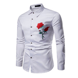 Time to Shine Rose Embroidered Button Down Shirt