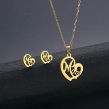 Load image into Gallery viewer, Mother’s Day Heart Shaped Earrings &amp; Necklace Set
