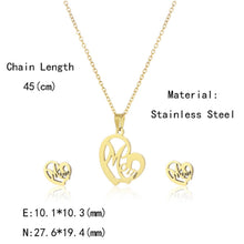 Load image into Gallery viewer, Mother’s Day Heart Shaped Earrings &amp; Necklace Set
