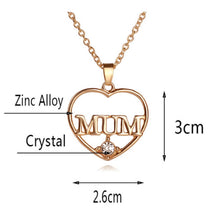 Load image into Gallery viewer, “Mum” Heart Shaped Rhinestone Decor Necklace
