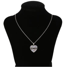 Load image into Gallery viewer, “MOM” Mother’s Day Heart Shaped Rhinestone Necklace
